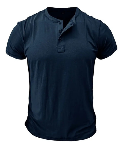 Playera De Manga Corta Estilo Henley Ligero Para Hombre | Meses sin interés