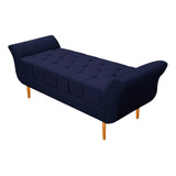 Recamier Estofado Ari 195 Cm King Size Corano Azul Marinho