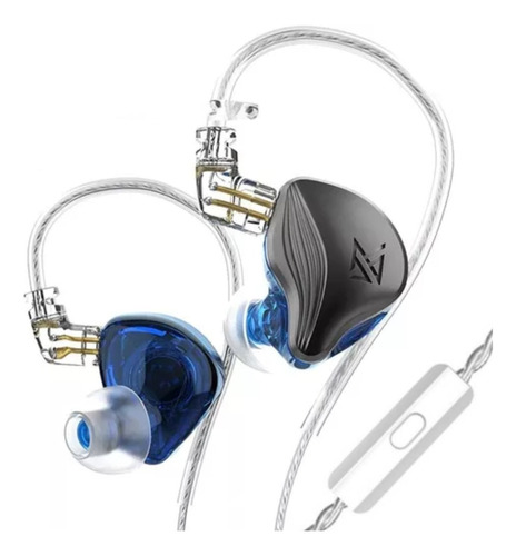 Kz Zex Con Mic Audífonos In-ear Plata-azul