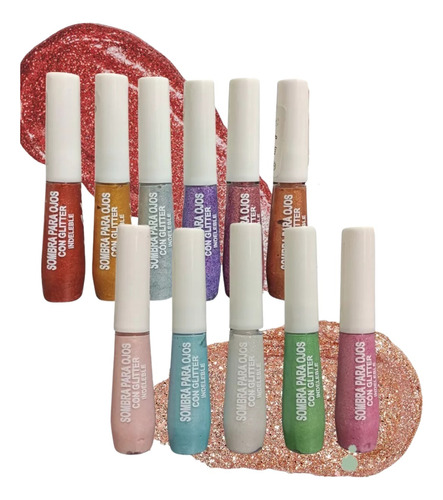 Sombras Liquidas Fácil Aplicar Variedad De Colores Glitter F