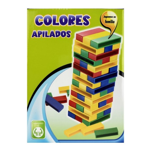 Juego De Mesa Jenga Yenga Piezas Plasticas X45 Colores Niños