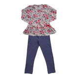 Conjunto Juvenil Feminino Tile E Sul Blusa Rosas E Legging