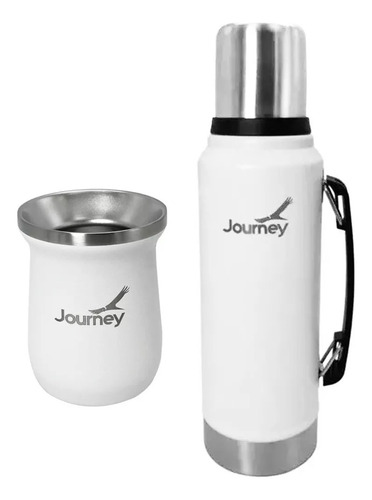 Combo Termo Y Mate De Acero Inoxidable 1 Litro Journey.