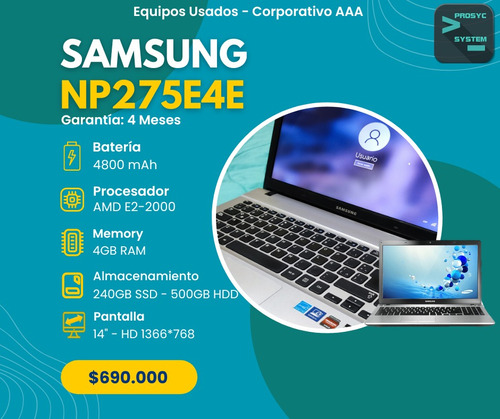 Computador Portátil Samsung Np275e4e