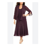 Vestido Morado De Gala Con Chaqueta Talla 14. G