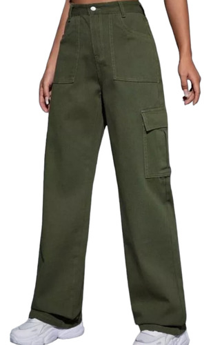 Pantalon Cargo Holgado Bolsas Laterales 