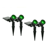 Kit 4 Lampada Espeto Refletor Led Spot Solar Verde Jardim 