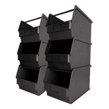 6 Gavetas Plásticas 3plz 35/30x20x20cm Bin Storage Compat