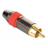 Plug Rca Metálico Reforzado Rojo Extensión Cable Steren