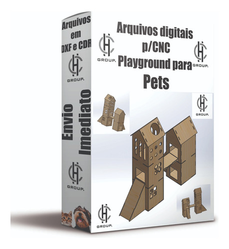 Pacote Vetor Playground Gato Cachorro Pet Cnc Laser Router