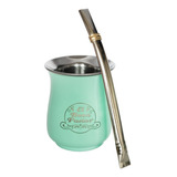 Mate Acero Inox Copihue Grande Mas Bombilla