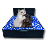 Cama Bau Luxo Pet Para Cães E Gatos 60x60cm Azul