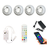 Kit Iluminação Piscina 4 Leds 32m² Rgb + Módulo Wi-fi Fonte