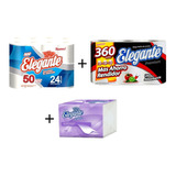 Combo Elegante Papel Higienico X24 + Rollos De Cocina X12 