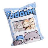 Lindo Gatito Gato Snacks Decorado Almohada De Pudín