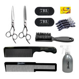 Kit Set Barbería Peluquería Profesional Tijeras Accesorios 