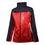 Campera Softshell Negra Y Roja Dama Térmica Nieve Impermeabl