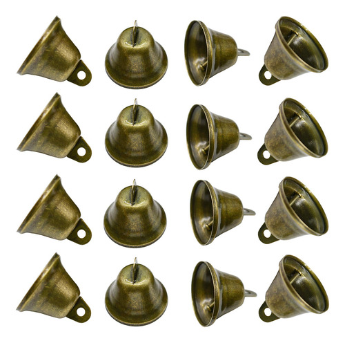 20 Cascabeles -campanas De Bronce Vintage Color Laton Mini 