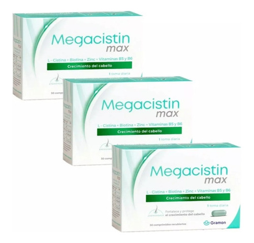 Megacistin Max 3 Cajas X 30comp Anticaida Del Cabello