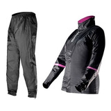 Capa De Chuva Ls2 Fluxus Feminina Preta Nylon Moto 