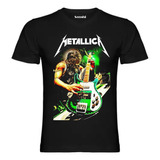 Polera Unisex Metallica En Algodon Estampada En Dtf Cod 001