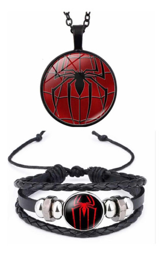 Conjunto Pulsera Y Collar Hombre Araña Spiderman Set