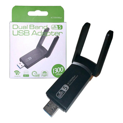 Adaptador Wifi 5ghz Usb 3.0 Dual 5g 1300mbps Mu-mimo Wave 2 | Frete grátis