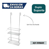 Suporte Porta Shampoo Inox Para Encaixar No Box Do Banheiro