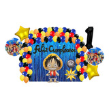 Kit Decoracion Cumpleaños Globos One Piece Monkey D Luffy 80