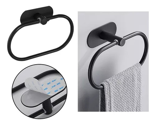 Toallero Negro  Accesorios Para Baño De Acero Inoxidable