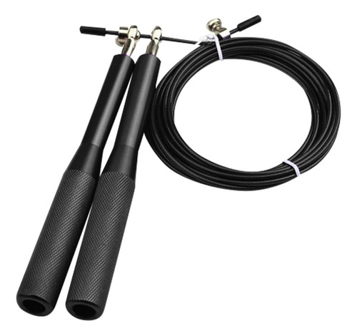 Soga Speed Rope Saltar De Crossfit Mango De Aluminio Gym Color Negro