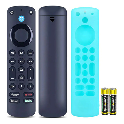 Domoko Control Remoto De Voz Compatible Con Amazon Echo Show 21, Fire Tv Cube, Stick 4k Max, Stick Hd, Amz Omni Qled, 4-series, 2-series, Insignia Y Toshiba Fire Smart Tv Negro
