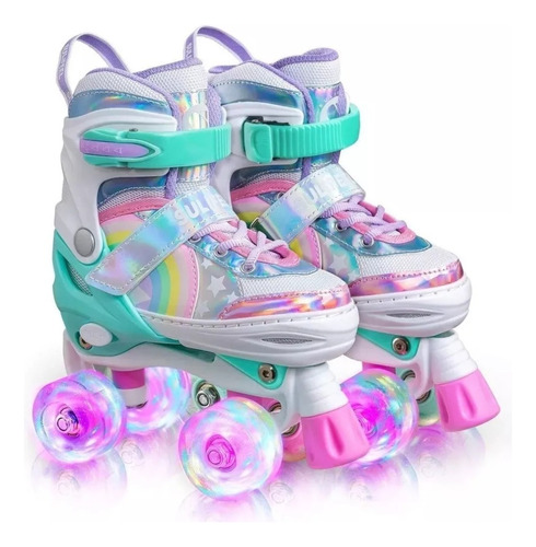 Patins Luna Quad Regulável Com Led Nas Rodas Do 30 Ao 40