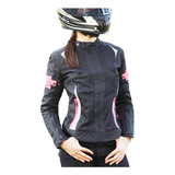 Chamarra Para Moto Mujer Antiagua Protector Certificado Rosa