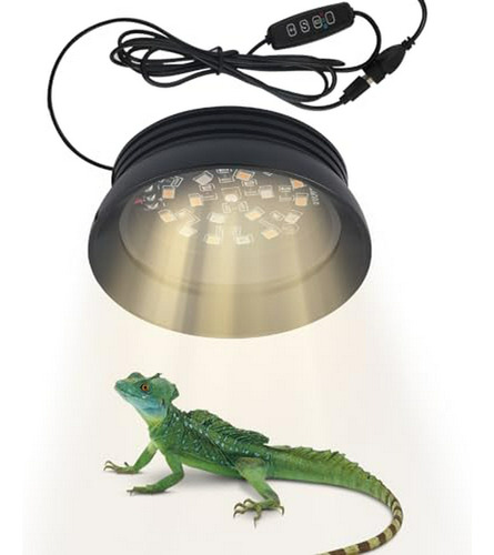 Luz Led Uvb Para Reptiles Con Dimmer Y Temporizador, Uva Uvb