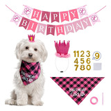 Pet Birthday Party Set Collar/sombrero/pull Flag Number Set