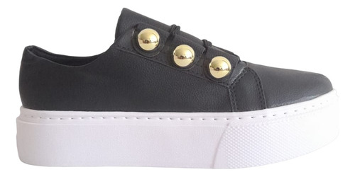 Tenis Bolichero Dama Taches Dorado Zapato Mujer Casual