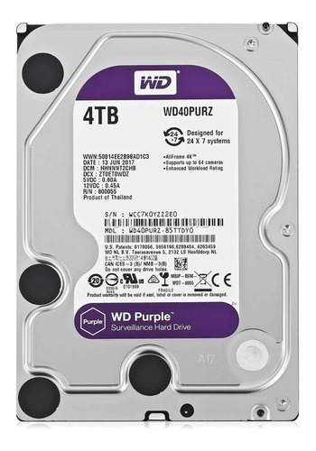 Disco Duro Wd 4 Tb 3,5 Videovigilancia/ Factura