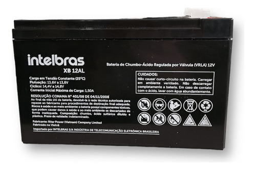 Bateria Vrla 12v Xb 12al Para Alarme Intelbras 