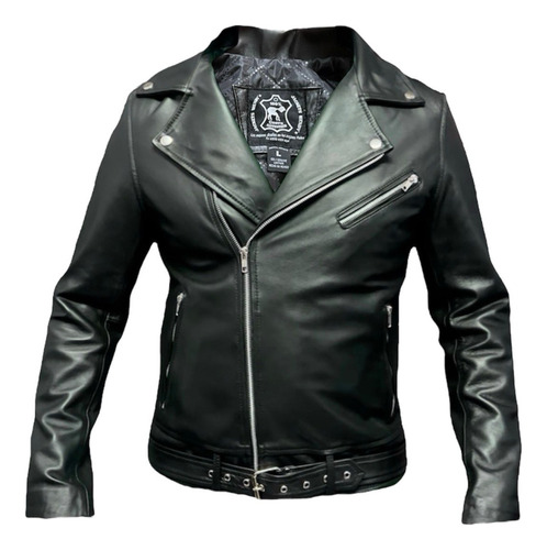 Chamarra De Piel Fina 100% Biker Corte Slim Modelo Rockera 