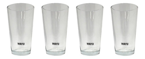 Set 4 Vasos Wayu Vidrio Grueso 475ml Crystal Glass