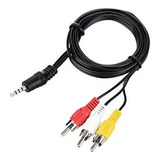 Cable Auxiliar A Rca 3x1  Aux 3.5 Mm De Audio Y Video 1.8 Mt