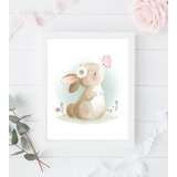 Quadros Decoração Infantil Em Aquarela Animais Coelho Cute