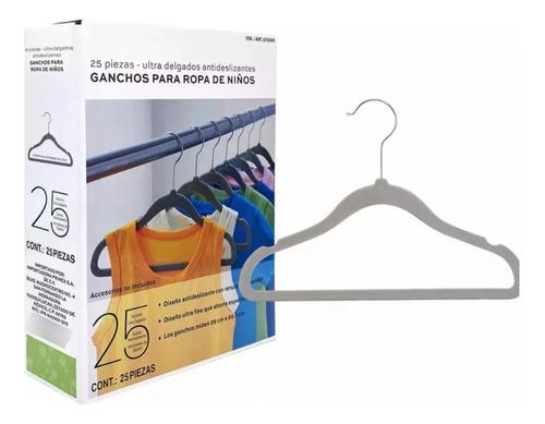 Ganchos Para Ropa De Niños/niñas 25 Piezas Aterciopelados