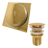 Valvula Ralo Click Dourado 1 1/4 Inox Ralo Inteligente 10cm