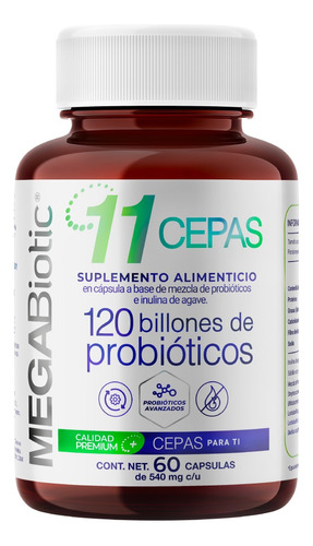 Megabiotic 11 Cepas De 120 Billones Probioticos 60 Capsulas