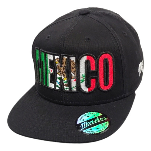 Gorra Plana Bordado 3d Texto Bandera De México Snapback 