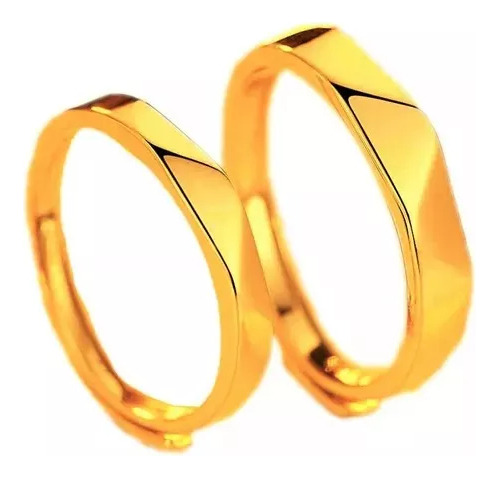 Par Anillos Promesa Plata 925 Novios Chapado Oro 24 K Amor