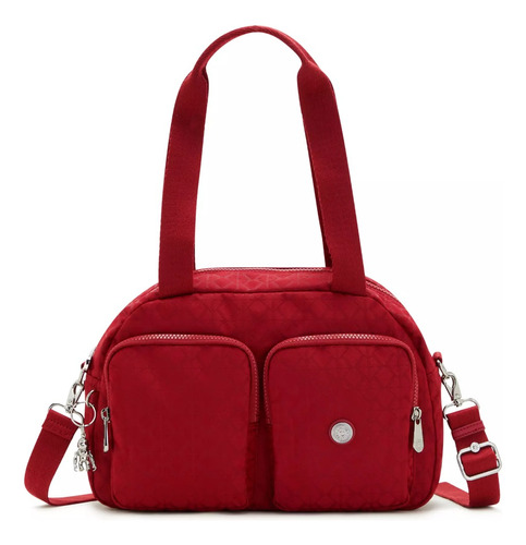 Bolso De Mano Kipling Defea Rojo 100% Original Para Dama 