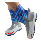 Botas De Agua Infantiles Shark 3d Goma